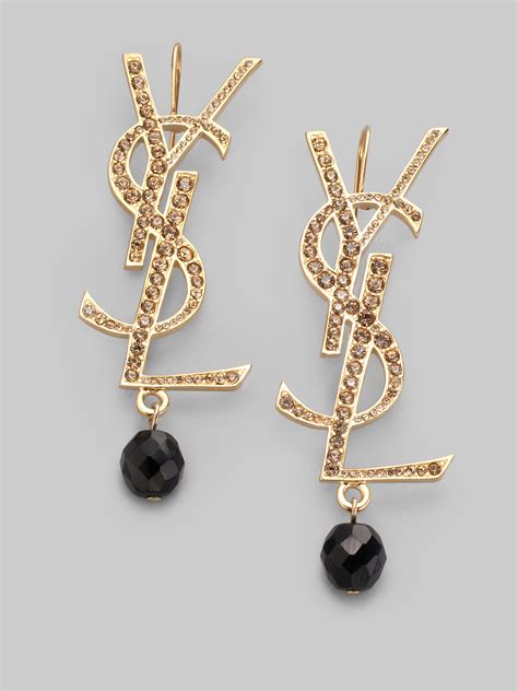 ysl logo earrings replica|yves st laurent earrings.